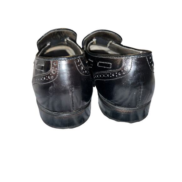 DEXTER USA Mens Black Leather Loafers Slip-On Tassels Wingtip Shoes SIZE 8.5M - Picture 6 of 14